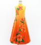 Hula Kids Long Hibiscus Dress with Velvet / Luxury Collection / Yellow & Orange / Jp123yeor