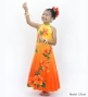 Hula Kids Long Hibiscus Dress with Velvet / Luxury Collection / Yellow & Orange / Jp123yeor