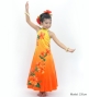 Hula Kids Long Hibiscus Dress with Velvet / Luxury Collection / Yellow & Orange / Jp123yeor
