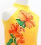 Hula Kids Long Hibiscus Dress with Velvet / Luxury Collection / Yellow & Orange / Jp123yeor