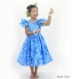 Hula Kids Midi Dress with Hibiscus Print / Luxury Collection / Blue & Light Bule / Jp128bllbl