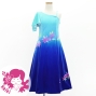 Hula Kids One Shoulder Long Frill sleeve Dress with Protea & tiare  / Luxury Collection / LBL & BL / Jp129lblbl