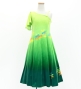 Hula Kids One Shoulder Long Frill sleeve Dress with Protea & tiare  / Luxury Collection / LGR & GR / Jp129lgrgr