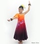 Hula Kids One Shoulder Long Frill sleeve Dress with Protea & tiare  / Luxury Collection / OR & BR / Jp129orbr