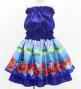 Hula Kids Blouse & Double Pa'u Set-Up with Hibiscus Print / Luxury Collection / Blue / Jp132bl