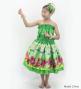 Hula Kids Blouse & Double Pa'u Set-Up with Hibiscus Print / Luxury Collection / Green / Jp132gr