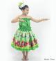 Hula Kids Blouse & Double Pa'u Set-Up with Hibiscus Print / Luxury Collection / Green / Jp132gr