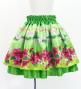Hula Kids Blouse & Double Pa'u Set-Up with Hibiscus Print / Luxury Collection / Green / Jp132gr