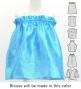Hula Kids Blouse & Double Pa'u Set-Up with Hibiscus Print / Luxury Collection / Light Blue / Jp132lbl