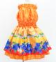 Hula Kids Blouse & Double Pa'u Set-Up with Hibiscus Print / Luxury Collection / Orange / Jp132or