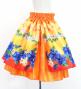 Hula Kids Blouse & Double Pa'u Set-Up with Hibiscus Print / Luxury Collection / Orange / Jp132or