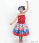 Hula Kids Blouse & Double Pa'u Set-Up with Hibiscus Print / Luxury Collection / Red / Jp132rd