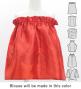 Hula Kids Blouse & Double Pa'u Set-Up with Hibiscus Print / Luxury Collection / Red / Jp132rd