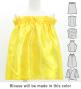 Hula Kids Blouse & Double Pa'u Set-Up with Hibiscus Print / Luxury Collection / Yellow / Jp132ye