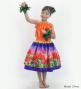 Hula Kids Blouse & Double Pa'u Set-Up with Lehua Print / Luxury Collection / Jp134-5