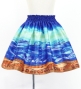 Hula Kids Shantung Pa'u Skirt with Kahiko & Sea Print / Luxury Collection / Jp137dbl
