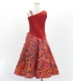 Hula Kids One Shoulder Dress with Ti Leaf/ Luxury Collection / Dark Red / Jp144drd