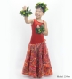 Hula Kids One Shoulder Dress with Ti Leaf/ Luxury Collection / Dark Red / Jp144drd