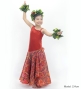 Hula Kids One Shoulder Dress with Ti Leaf/ Luxury Collection / Dark Red / Jp144drd