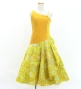 Hula Kids One Shoulder Dress with Ti Leaf/ Luxury Collection / Lemon Yellow / Jp144lm