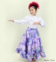 Hula Kids Long Frill Shantung Circular Skirt with Lokelani Print / Purple / Jp145