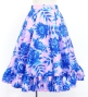 Hula Kids Long Frill Shantung Circular Skirt with Protea Print / Pink & Blue / Jp146