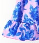 Hula Kids Long Frill Shantung Circular Skirt with Protea Print / Pink & Blue / Jp146
