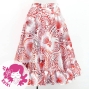 Hula Kids Long Frill Shantung Circular Skirt with Lehua Print / White / Jp147