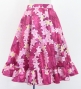 Hula Kids Long Frill Shantung Circular Skirt with Plumeria Lei Print / Red Purple / Jp148