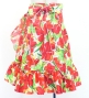 Hula Kids Wrap Skirt with Frills / Hibiscus / White / Jp149