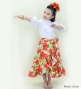 Hula Kids Wrap Skirt with Frills / Hibiscus / White / Jp149