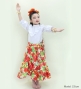 Hula Kids Wrap Skirt with Frills / Hibiscus / White / Jp149