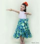 Hula Kids Wrap Skirt with Frills / Kahiko & Tiare / Green & Blue / Jp152