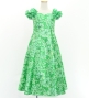 Hula Kids Long Dress with Hawaiian Flower Print / Luxury Collection / Green / Jp153gr