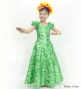 Hula Kids Long Dress with Hawaiian Flower Print / Luxury Collection / Green / Jp153gr
