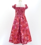 Hula Kids Long Dress with Hawaiian Flower Print / Luxury Collection / Red / Jp153rd