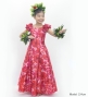 Hula Kids Long Dress with Hawaiian Flower Print / Luxury Collection / Red / Jp153rd