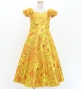 Hula Kids Long Dress with Hawaiian Flower Print / Luxury Collection / Dark Yellow/ Jp153dye
