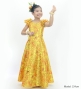 Hula Kids Long Dress with Hawaiian Flower Print / Luxury Collection / Dark Yellow/ Jp153dye