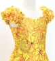 Hula Kids Long Dress with Hawaiian Flower Print / Luxury Collection / Dark Yellow/ Jp153dye
