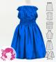 Hula Keiki Solid Shantung Set-Up / Luxury Collection / Blue / Jp155bl
