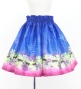 Hula Kids Shantung Pa'u Skirt with Kukui Flower & Kukui Nut Lei Print / Luxury Collection / Blue / Jp158bl
