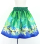 Hula Kids Shantung Pa'u Skirt with Kukui Flower & Kukui Nut Lei Print / Luxury Collection / Green / Jp158gr