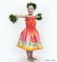 Hula Keiki Set-Up with Kukui Flower & Kukui Nut Lei Print / Luxury Collection / Red / Jp159rd