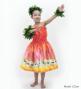 Hula Keiki Set-Up with Kukui Flower & Kukui Nut Lei Print / Luxury Collection / Red / Jp159rd