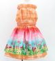 Hula Kids Blouse & Double Pa'u Set-Up with Hawaiian Flower & Sea Print / Luxury Collection / Jp161-3