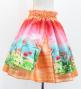 Hula Kids Blouse & Double Pa'u Set-Up with Hawaiian Flower & Sea Print / Luxury Collection / Jp161-3