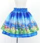 Hula Kids Blouse & Double Pa'u Set-Up with Hawaiian Flower & Sea Print / Luxury Collection / Jp161-7