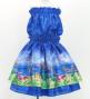 Hula Kids Blouse & Double Pa'u Set-Up with Hawaiian Flower & Sea Print / Luxury Collection / Jp161-8