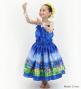Hula Kids Blouse & Double Pa'u Set-Up with Hawaiian Flower & Sea Print / Luxury Collection / Jp161-8